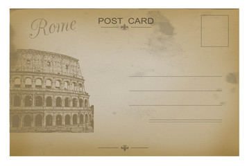 Vintage postcard with Colosseum