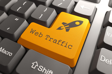 Fototapeta premium Keyboard with Web Traffic Button.