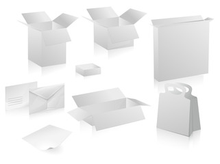 White packaging boxes. Vector.