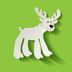 Merry Christmas Postkarte Rentier in Grün