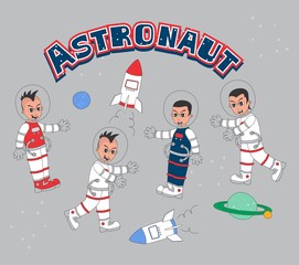 astronaut cartoon character © Vector1st