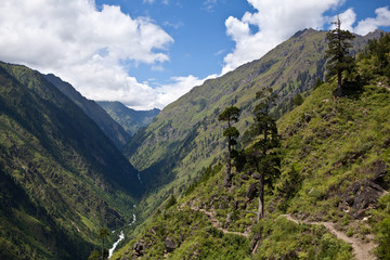 Fototapeta na wymiar Mountain landscape in Shey Phoksundo National Park