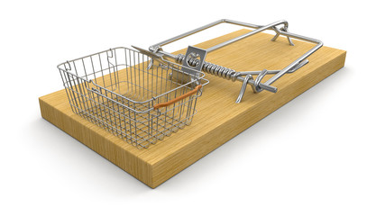 Mousetrap and Shopping Basket (clipping path included)