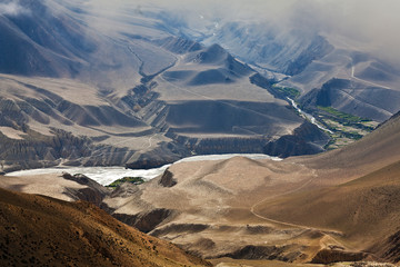 Panorama of Himalaya mountain landscape in Dolpo region, Nepal