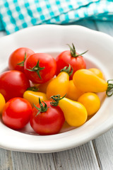 colorful tomatoes in bowl