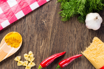 Ingredients for cooking pasta