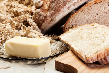 Fresh bread with butter