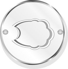 Metallic speech bubble icon