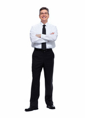 Businessman isolated on white.