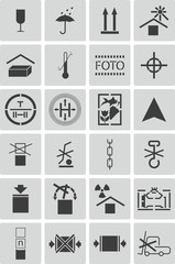 Vector black  marking cargo  icons set