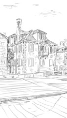 Fototapeta premium Croatia town street - illustration