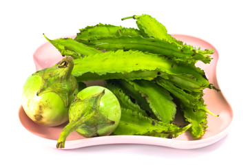 Green Winged Beans&Cockroach Berry isolated