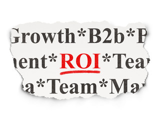 Business concept: ROI on Paper background