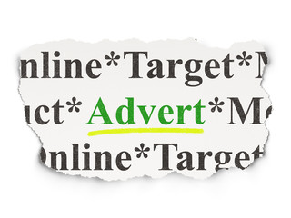 Advertising concept: Advert on Paper background