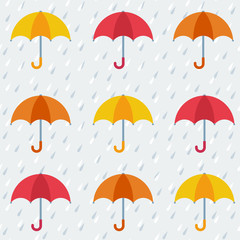 Fototapeta na wymiar Seamless pattern with colorful umbrellas