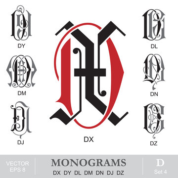 Vintage Monograms DX DY DL DM DN DJ DZ