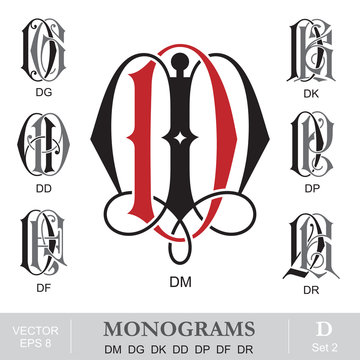 Naklejki Vintage Monograms DM DG DK DD DP DF DR