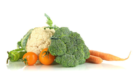 Fresh vegetables isolated on white