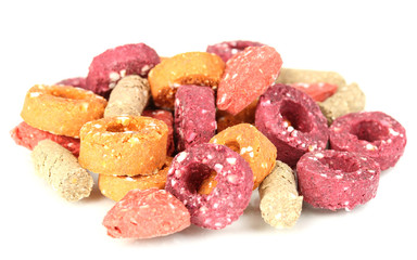 Dry dog treats isolated on white