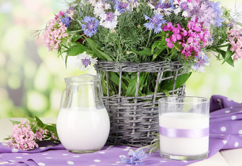 Beautiful bouquet in basket