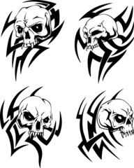 tribal skull tattoos