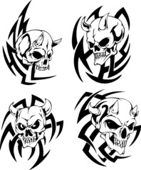 skulls with horns