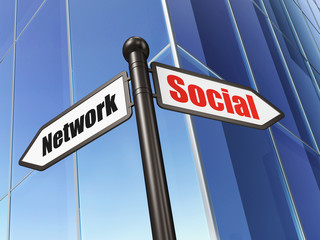 Social media concept: Social Network on Building background