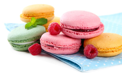 Gentle macaroons isolated on white