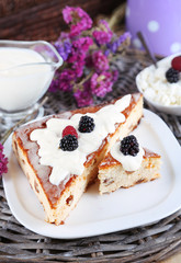 Cheese casserole with raisins