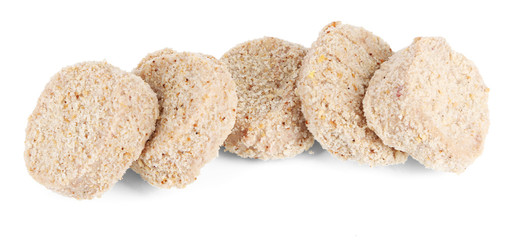 Meat patties isolated on white