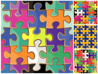 Puzzle. Seamless vector background.