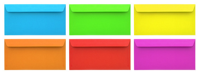Set of multicolored envelopes