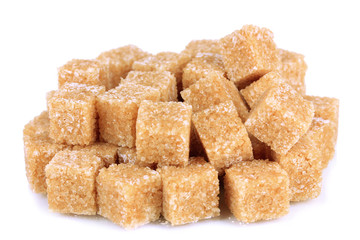 Brown sugar isolated on white