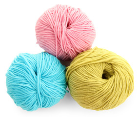 Multicolored clews isolated on white