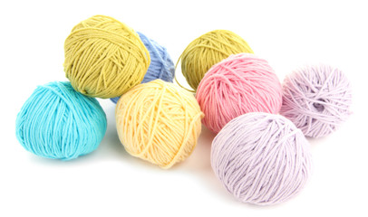 Multicolored clews isolated on white