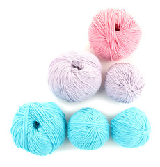 Multicolored clews isolated on white