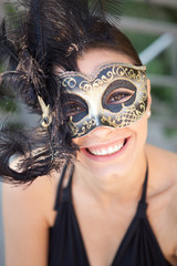 Sexy girl in carnival mask