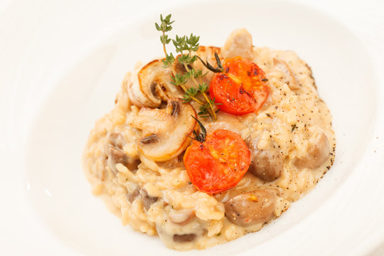 Delicious mushroom risotto