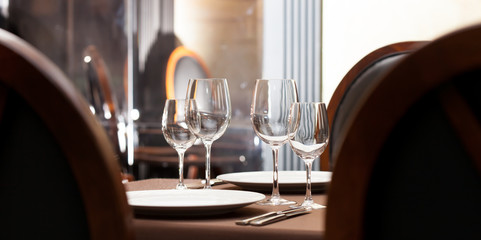 Tables set for meal