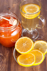 Hot lemon tea and honey