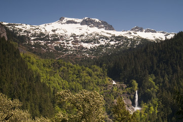 Glacier Melt Waterfall North Cascade Mountains Washington