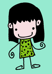 Cute cartoon people man and woman in Jaidee Family Style