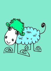 cartoon animals and fishes in Jaidee Family Style