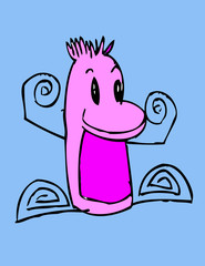 Cartoon cute monsters in Jaidee Family Style