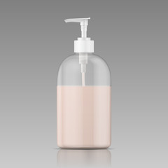 Plastic bottle for liquid soap.