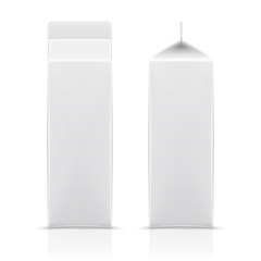 White cardboard milk package.