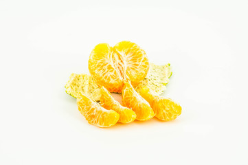 tangerine or mandarin fruit isolated on white background