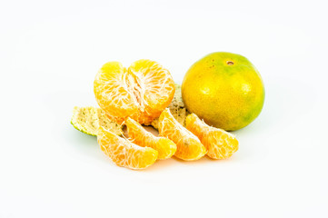 tangerine or mandarin fruit isolated on white background