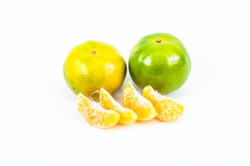 tangerine or mandarin fruit isolated on white background
