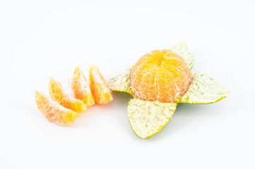 Naklejka na ściany i meble tangerine or mandarin fruit isolated on white background